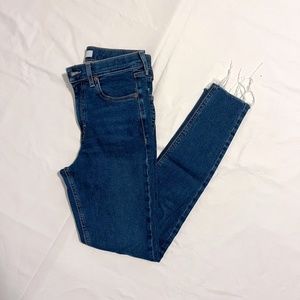 TopShop Jamie Blue Raw Hem Skinny Jeans